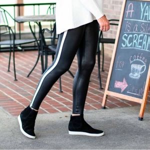 SPANX Faux Leather Side Striped Leggings - NWOT